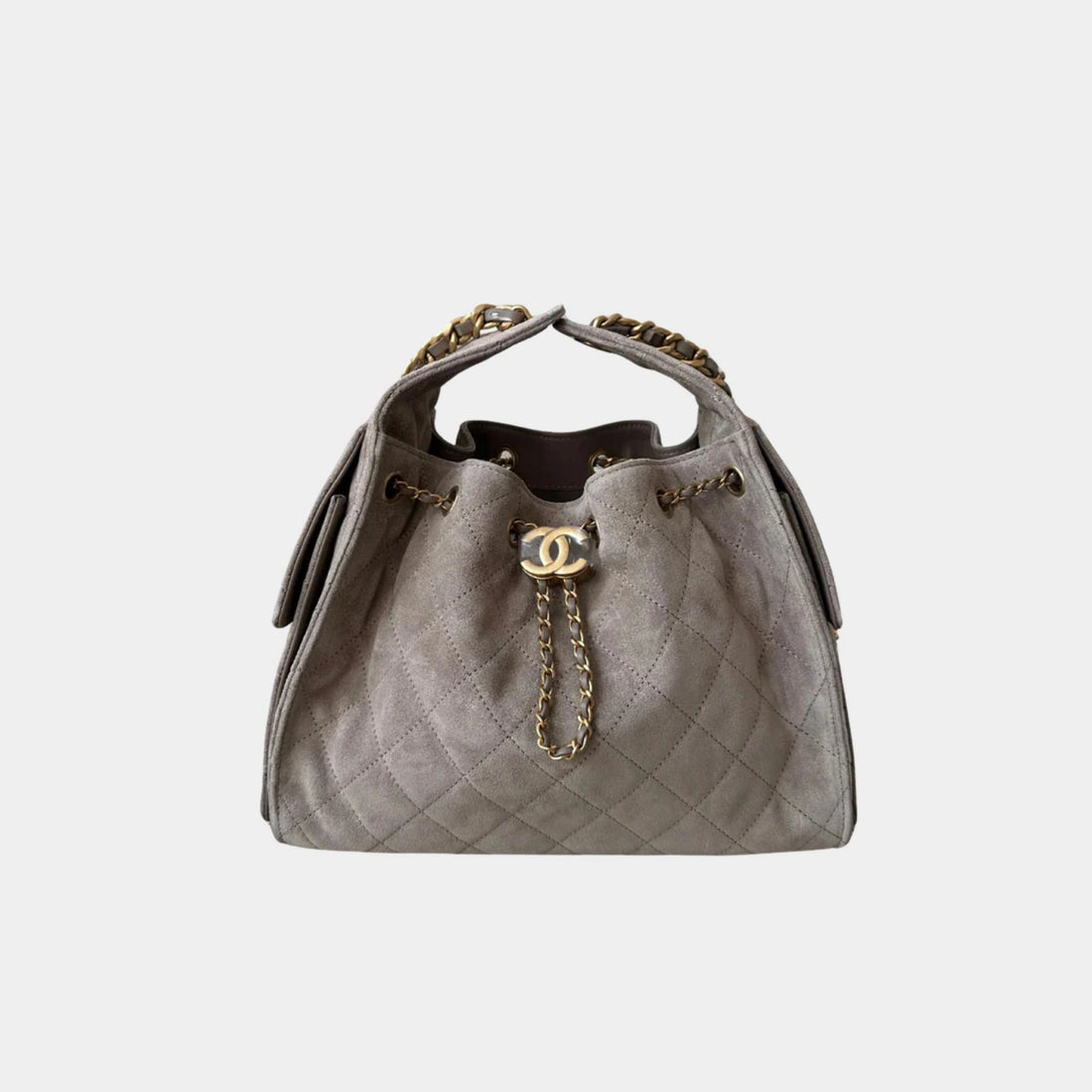 Chanel 25 Small Handbag Suede & Gold Tone Metal