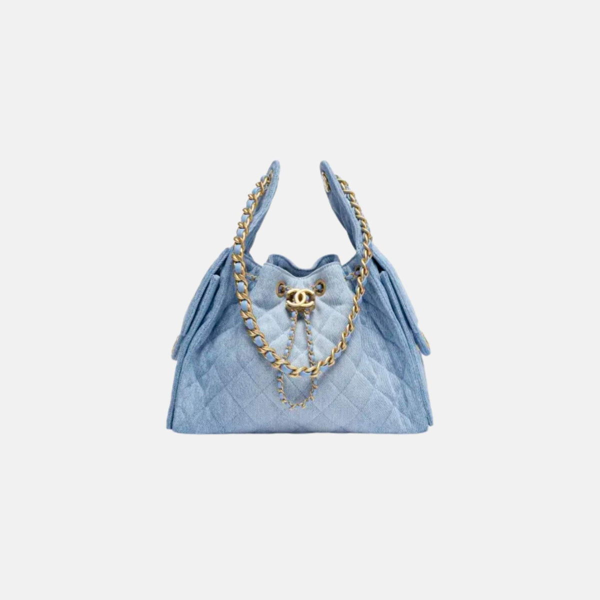 25 Small Handbag Washed Denim And Gold-Tone Metal