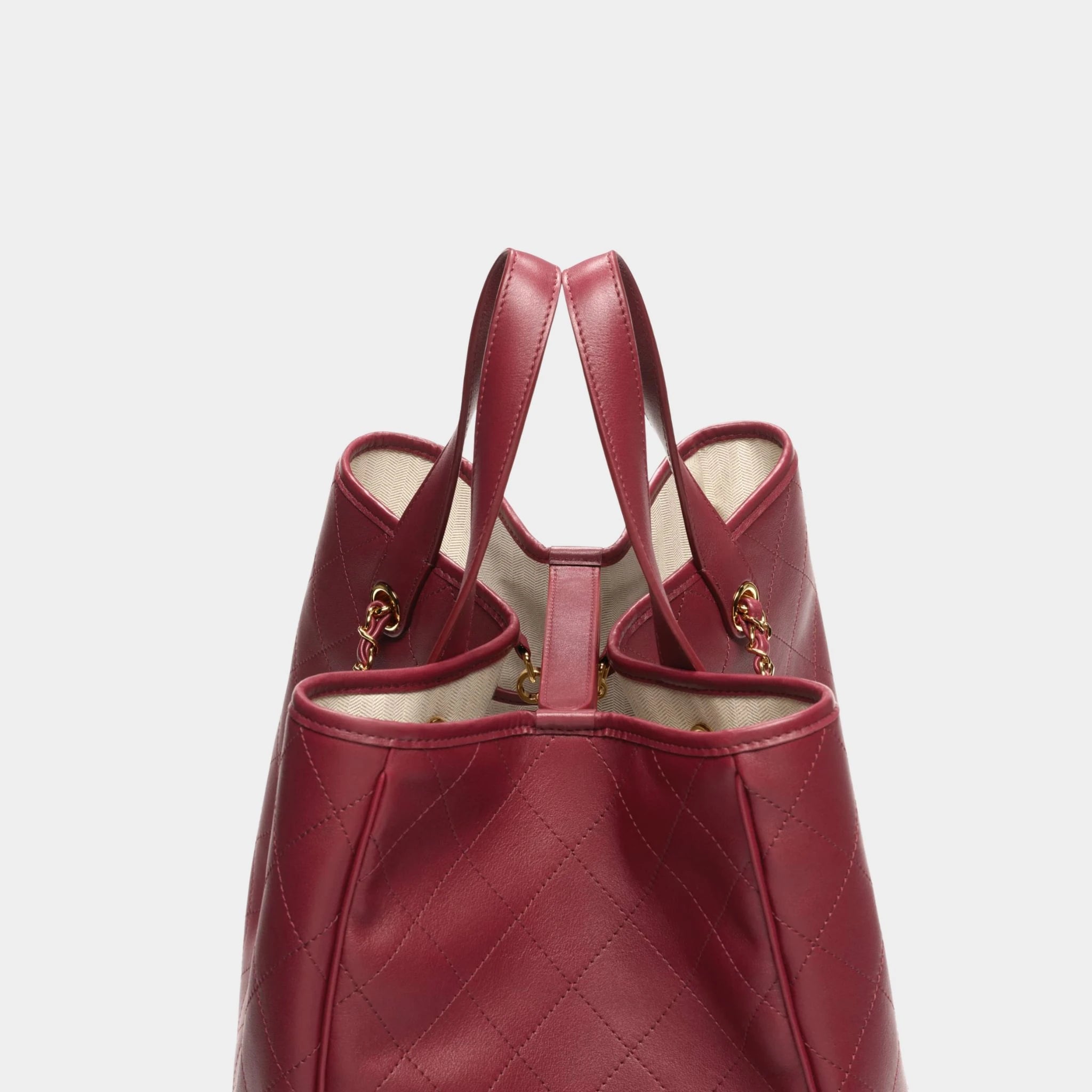 Chanel Large Tote Calfskin &amp; Gold-Tone Metal Burgundy 