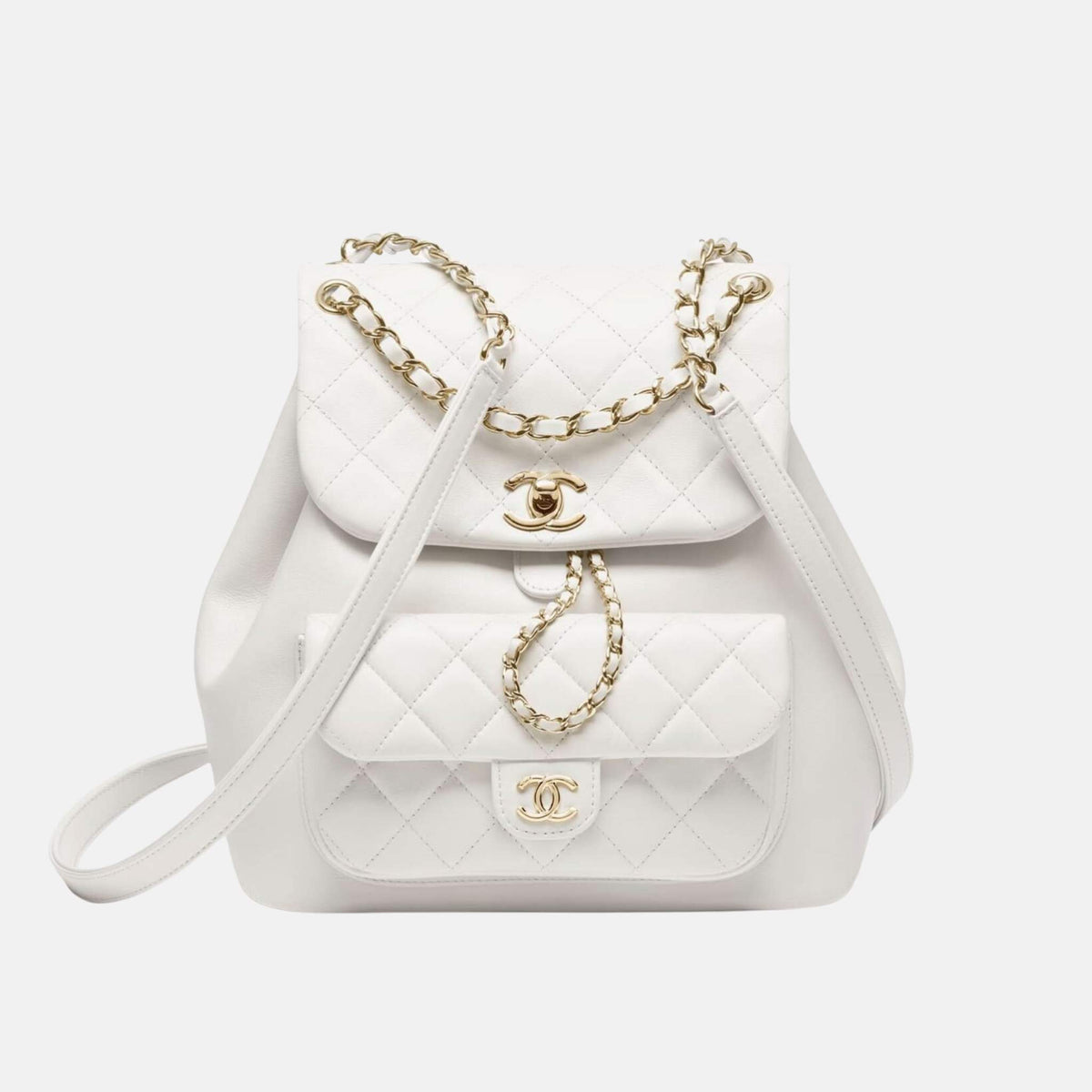 Backpack In Calfskin And Gold Tone Metal