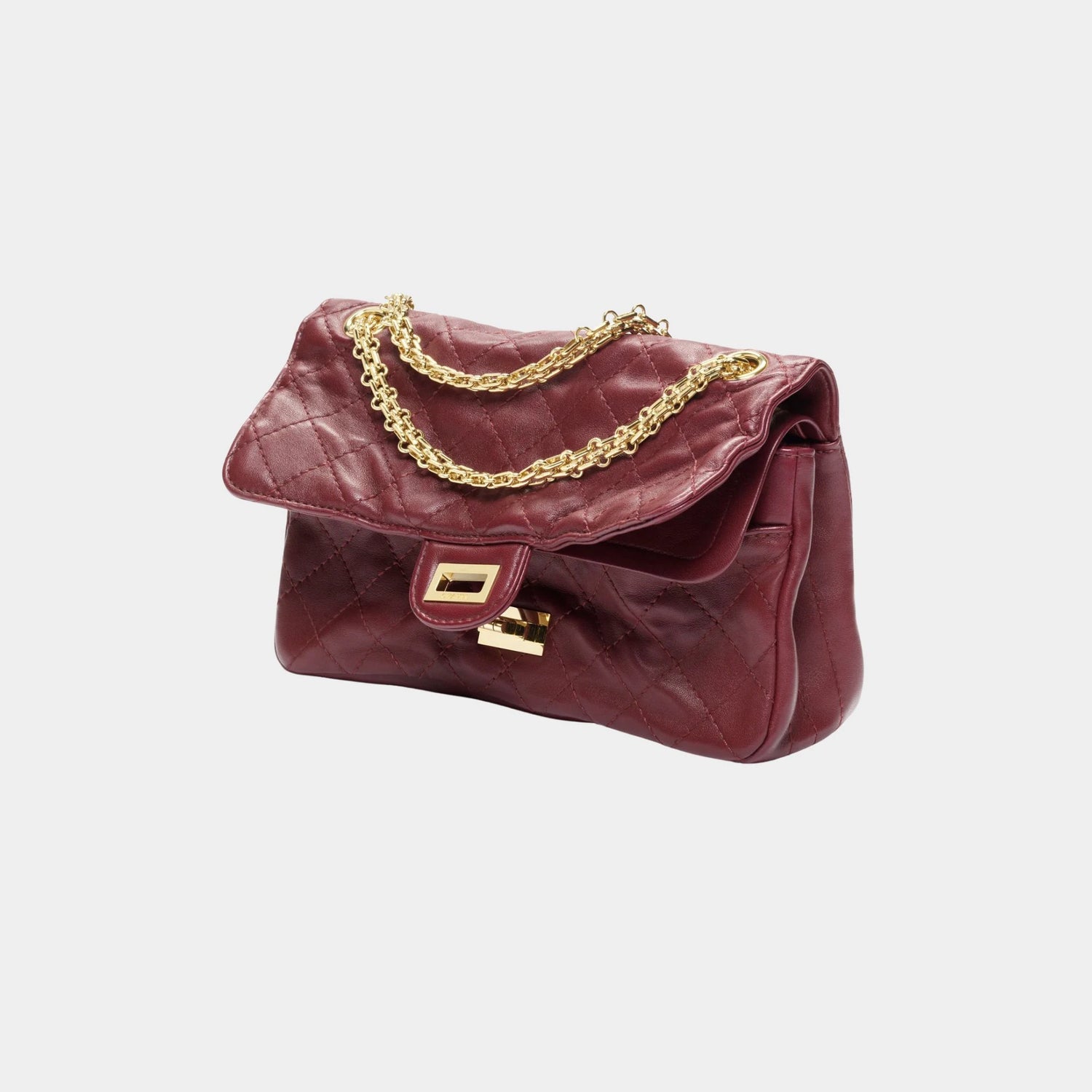 Chanel Bag 2.55 Lamb &amp; gold-plated metal, Dark Burgundy, Side