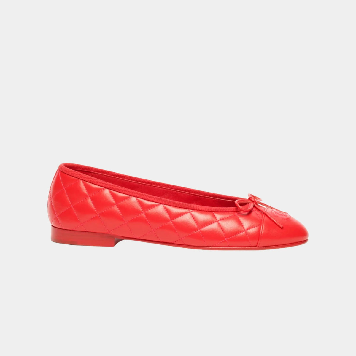 Ballet Flats in Red Lambskin