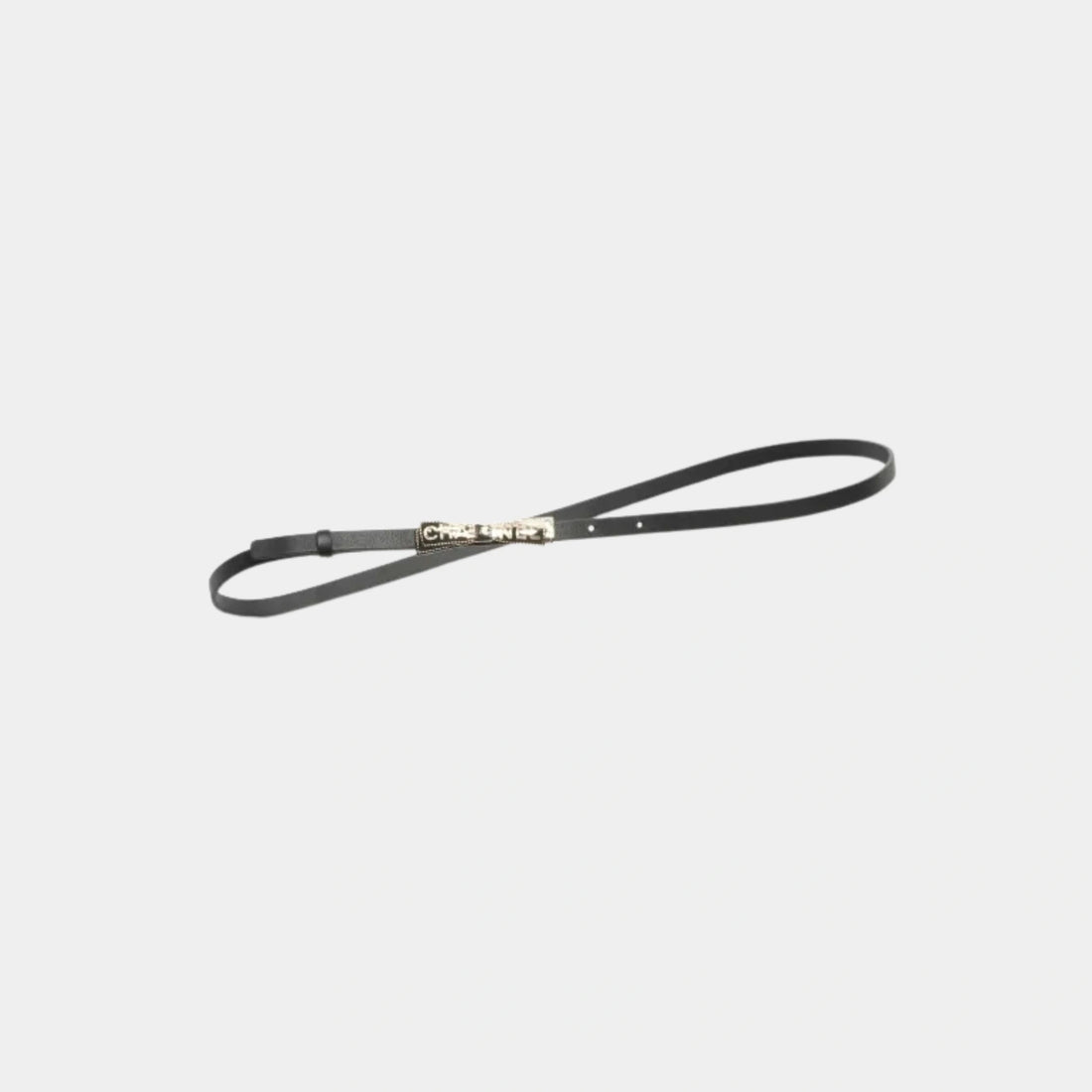 chanel Belt Calf &amp; Metal Black Gold And Silver, Front