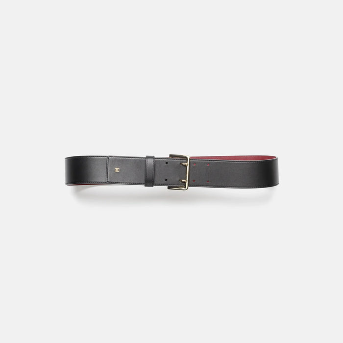 Chanel Belt Calfskin & Metal Black & Gold — Coco Neige 2026