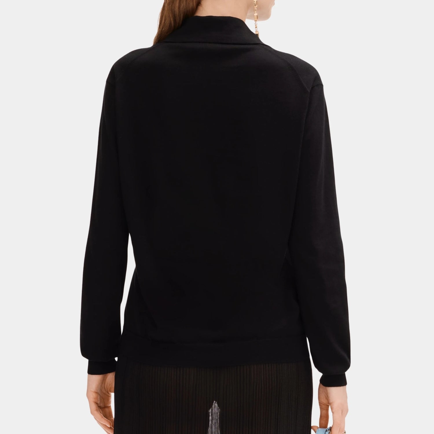Chanel Black Cardigan in Cotton and Cashmere, Back