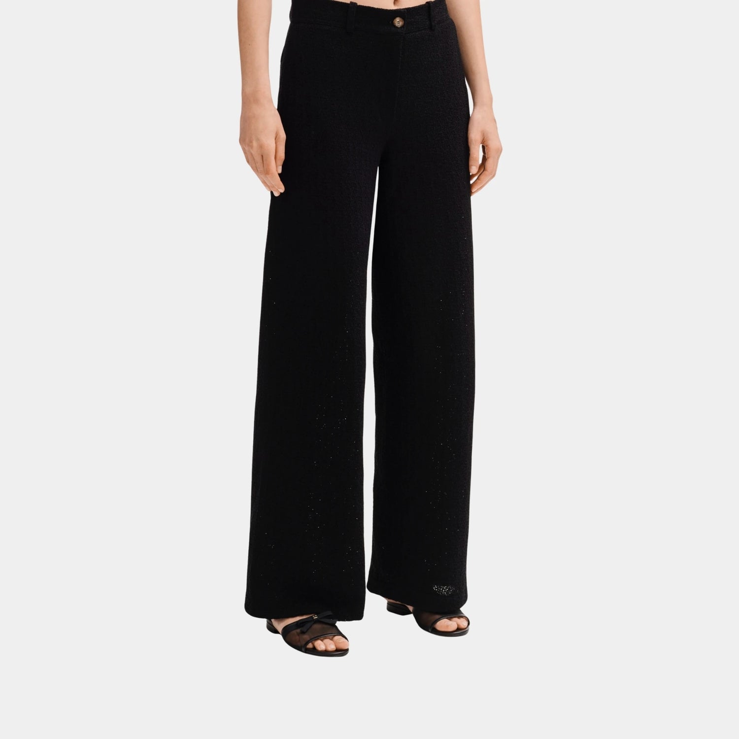 Chanel Black Trousers in Linen and Cotton, Front