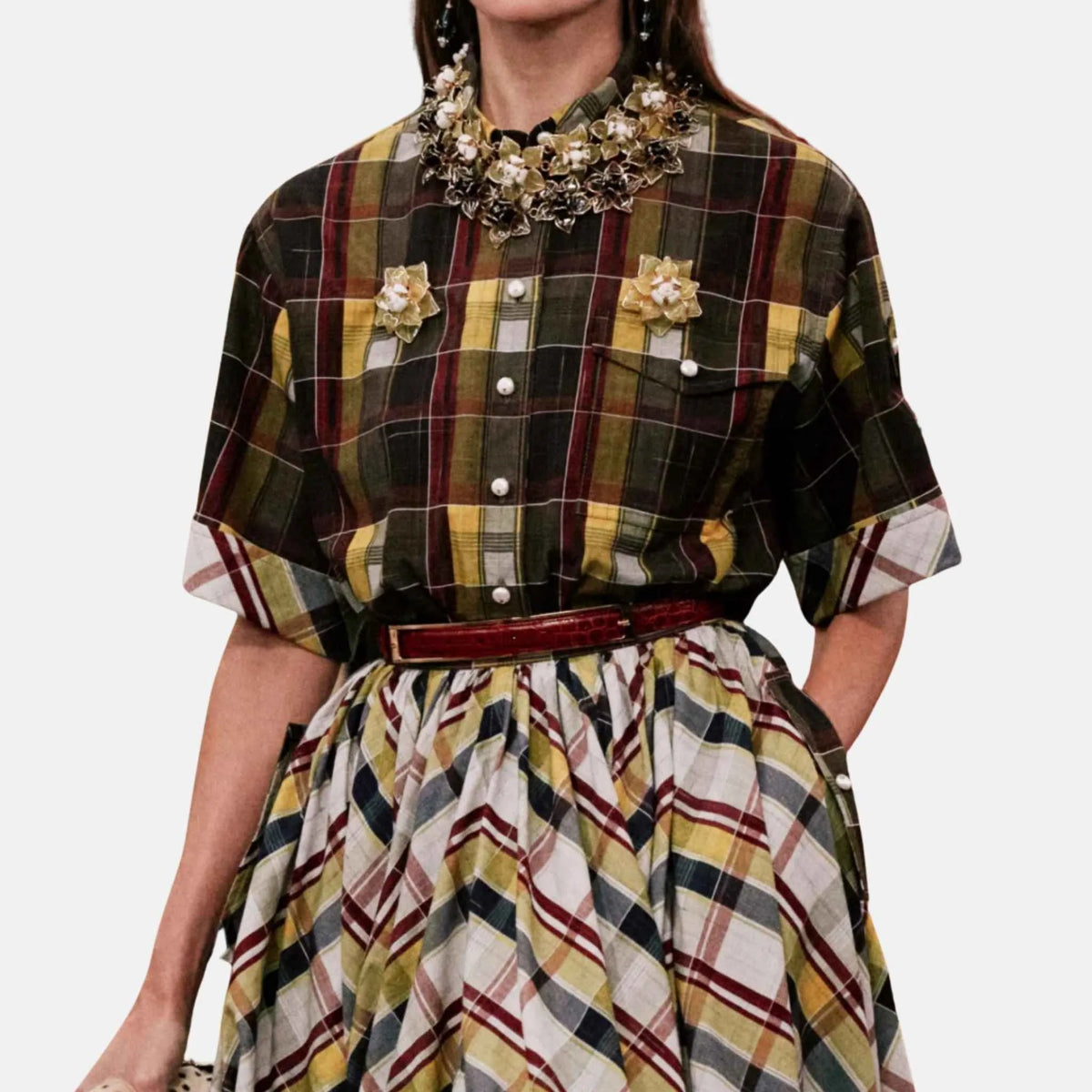 Blouse Cotton in Yellow Black and Red
