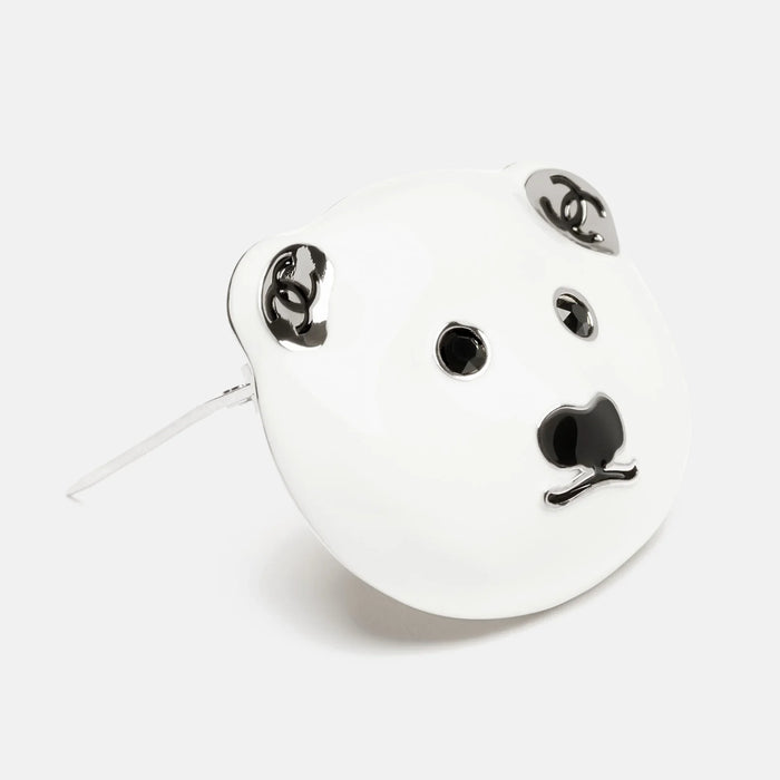 Chanel Brooch Metal, Resin & Strass Silver, White & Black — Coco Neige 2026