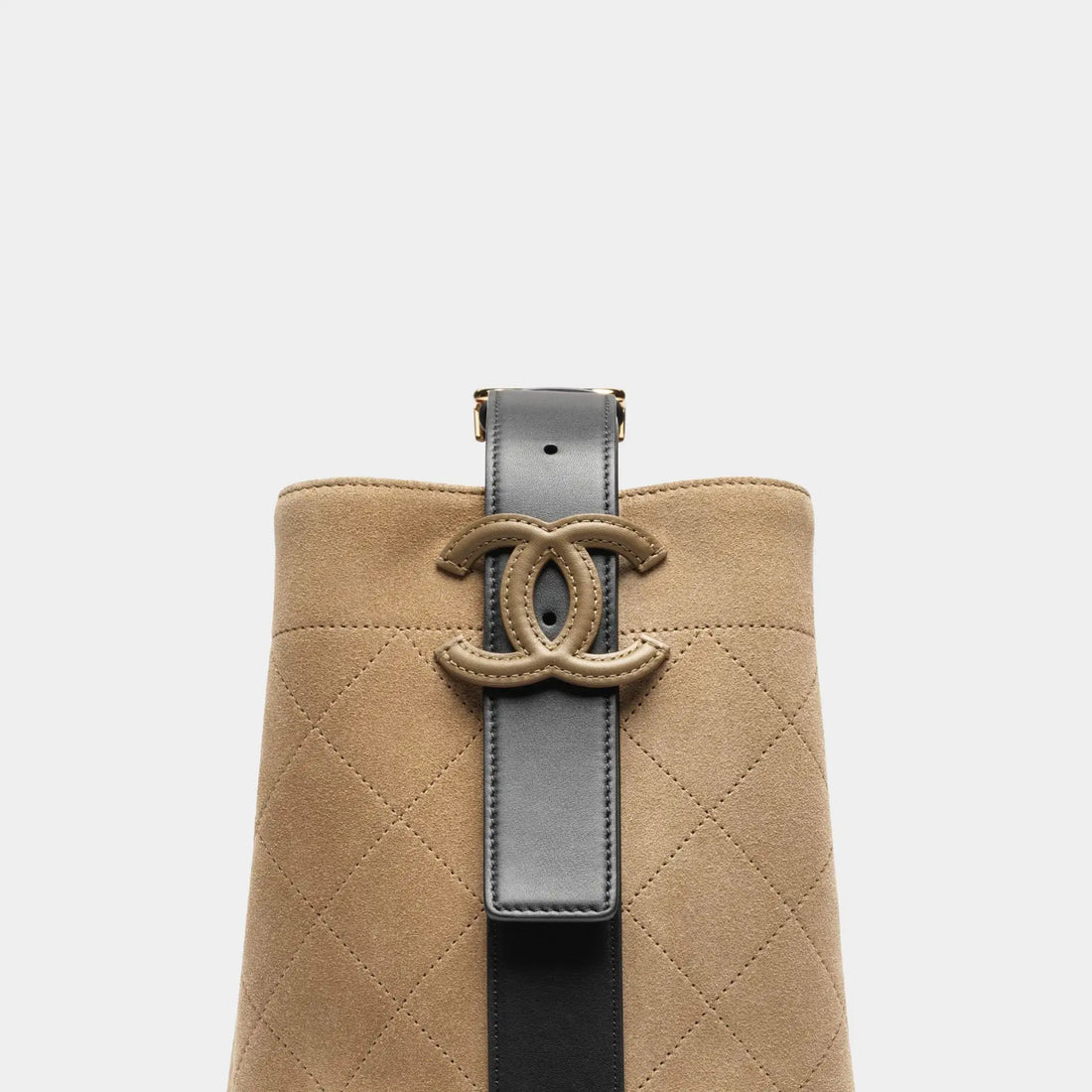 Bucket Bag Suede Calfskin, Calfskin & Gold-Tone Metal