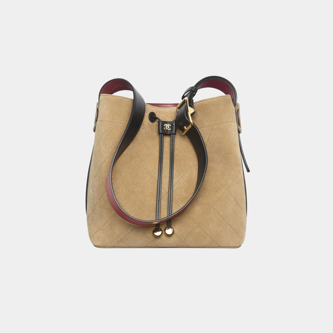 Chanel Bucket Bag Suede Calfskin, Calfskin &amp; Gold-Tone Metal