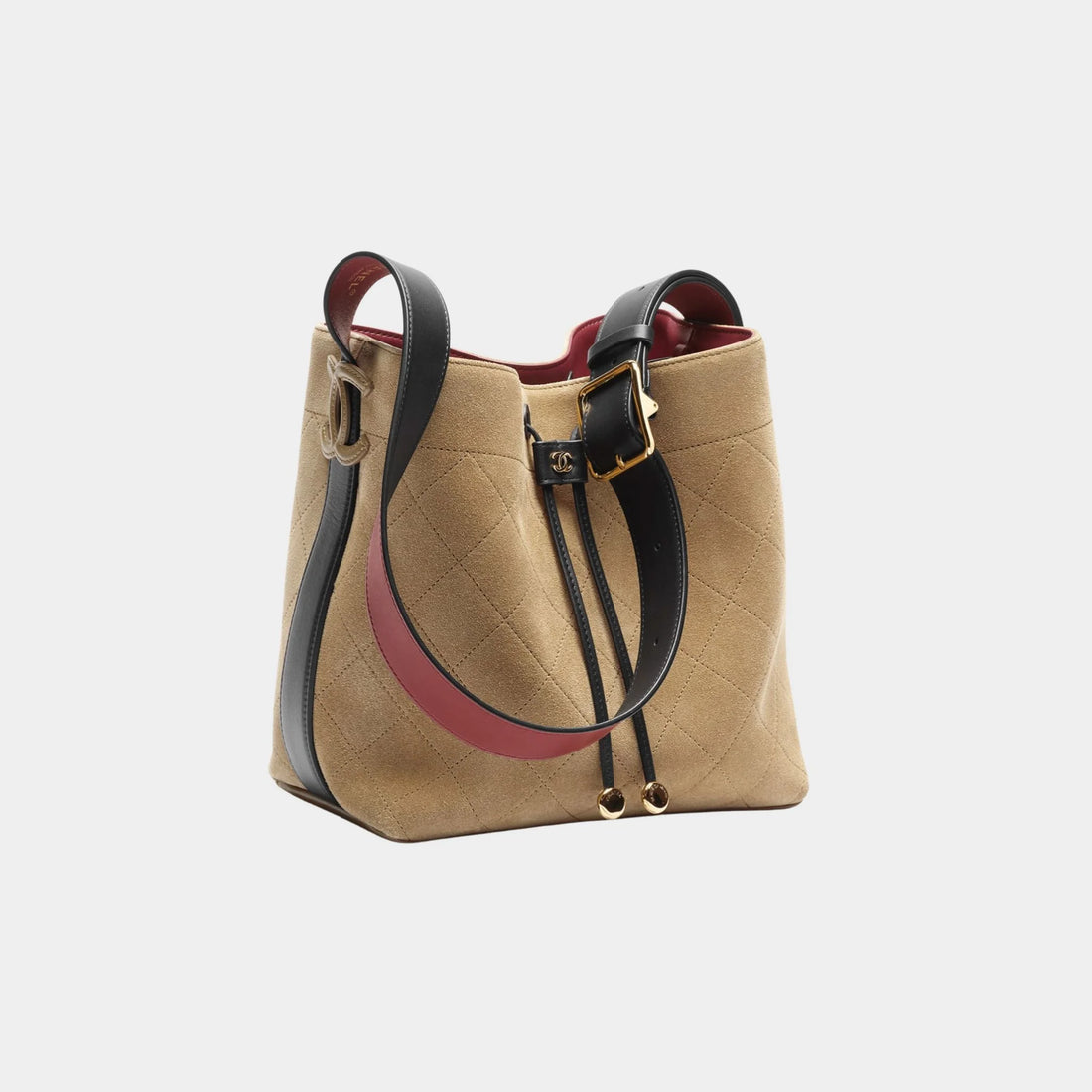 Bucket Bag Suede Calfskin, Calfskin & Gold-Tone Metal