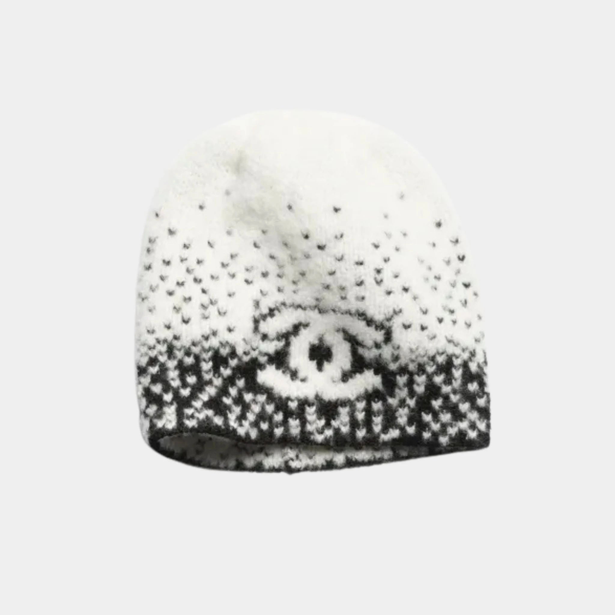 Chanel Cap Cashmere &amp; wool - Black &amp; White, Front