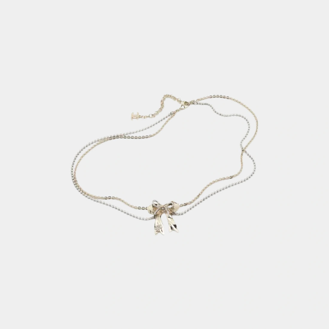 Chanel Chain belt Metal &amp; Rhinestones Silver Gold &amp; Crystal, Front