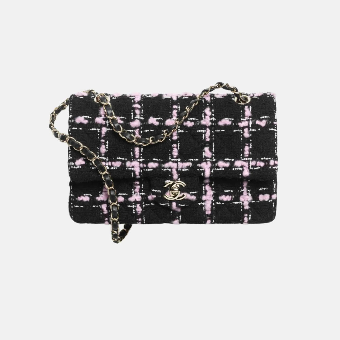 Chanel Classic 11.12 Bag in Wool Tweed and Gold Metal, Front