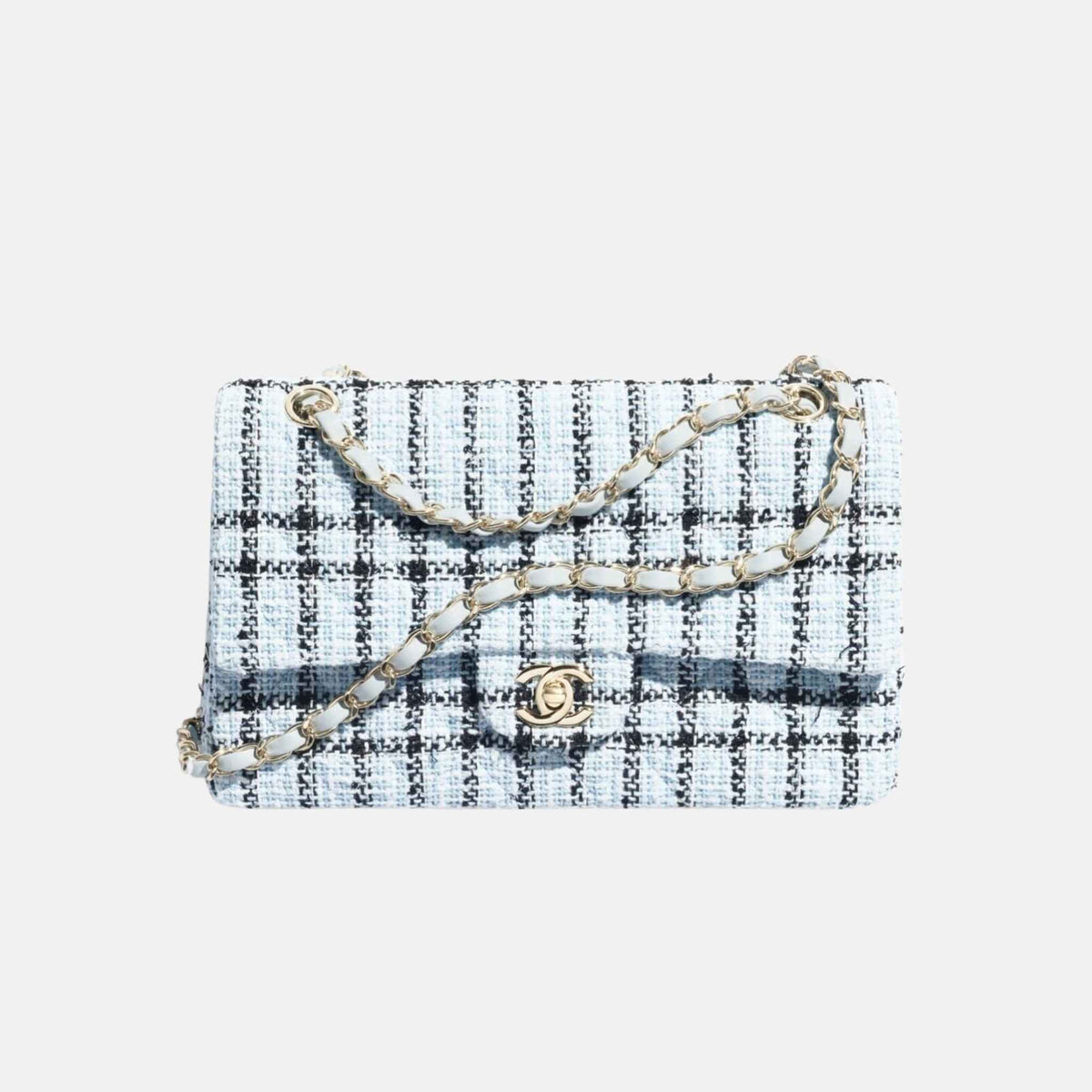Classic 11.12 Handbag In Tweed And Gold Metal