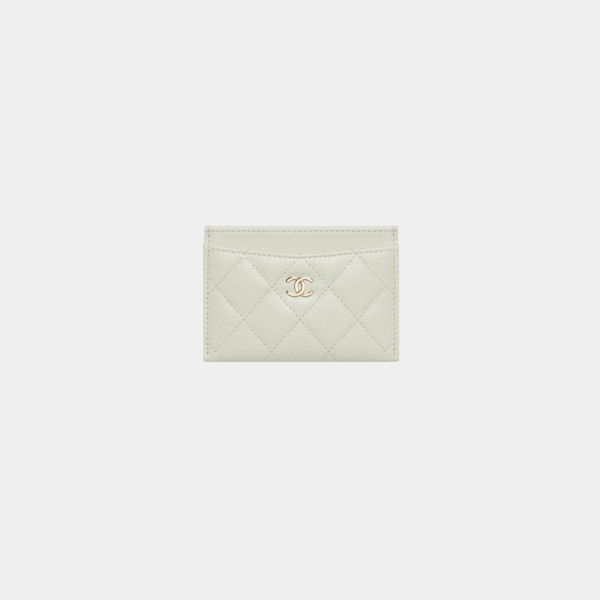Classic Card Holder Grained Shiny Calfskin & Gold Tone Metal