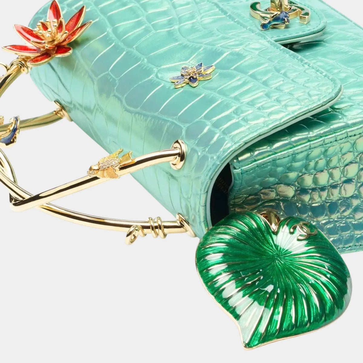 Chanel Classic Mini Bag With Handle calfskin embossed crocodile Enamel