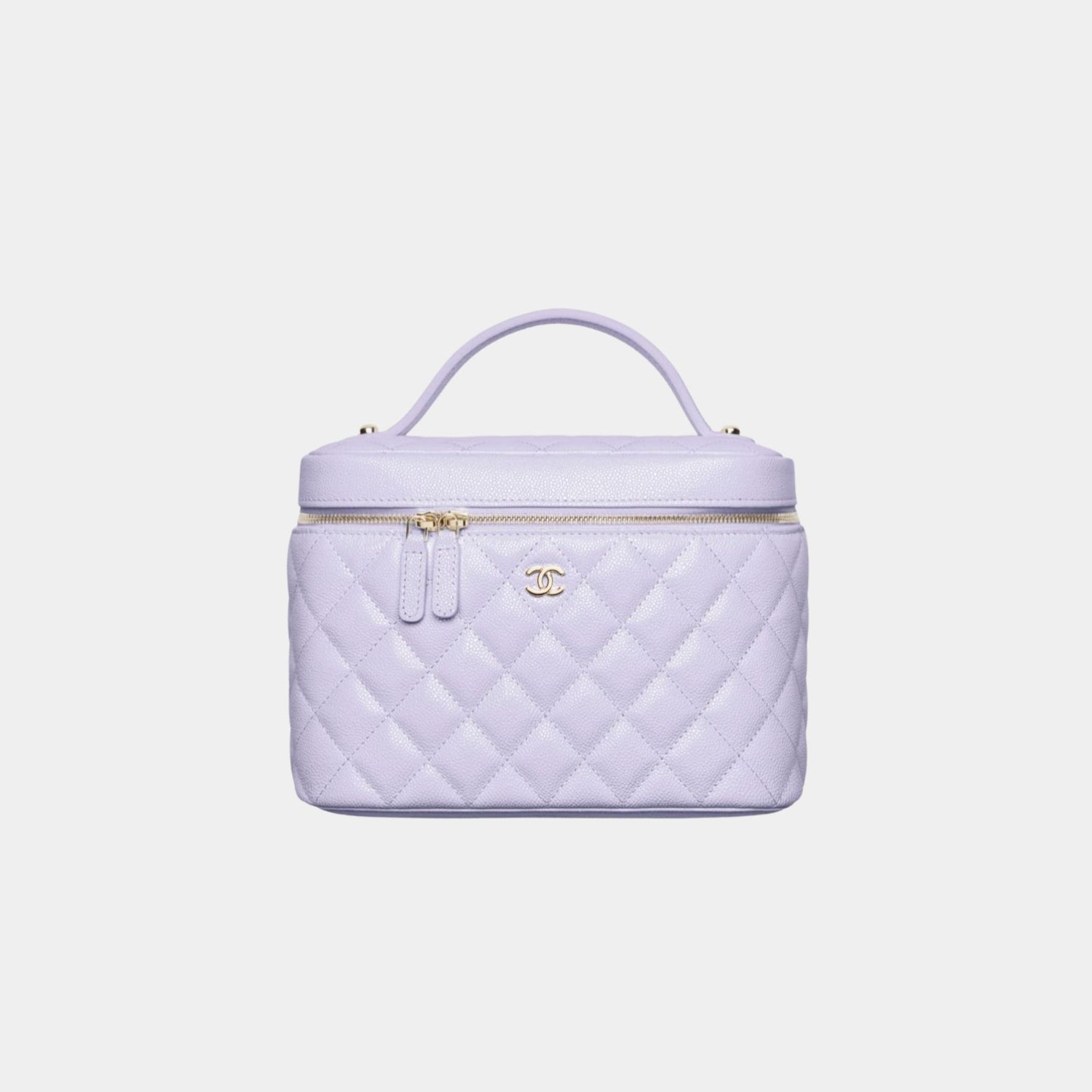 Chanel Classic Vanity Pouch in Grained Shiny Calfskin, Light Purple