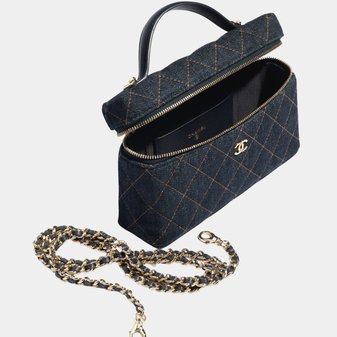 Classic Vanity With Chain Demin & Gold Metal