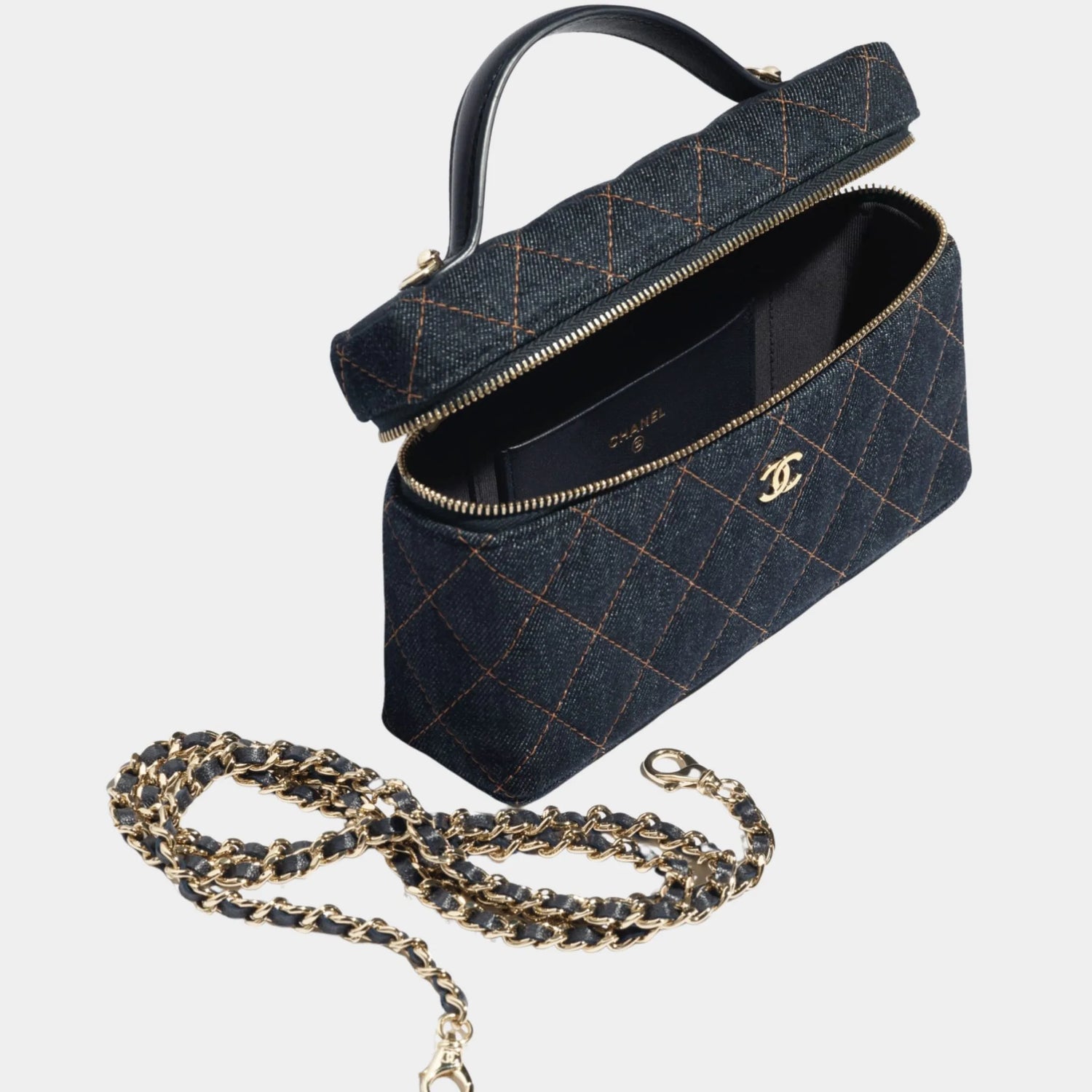 Classic Vanity With Chain Demin &amp; Gold Metal