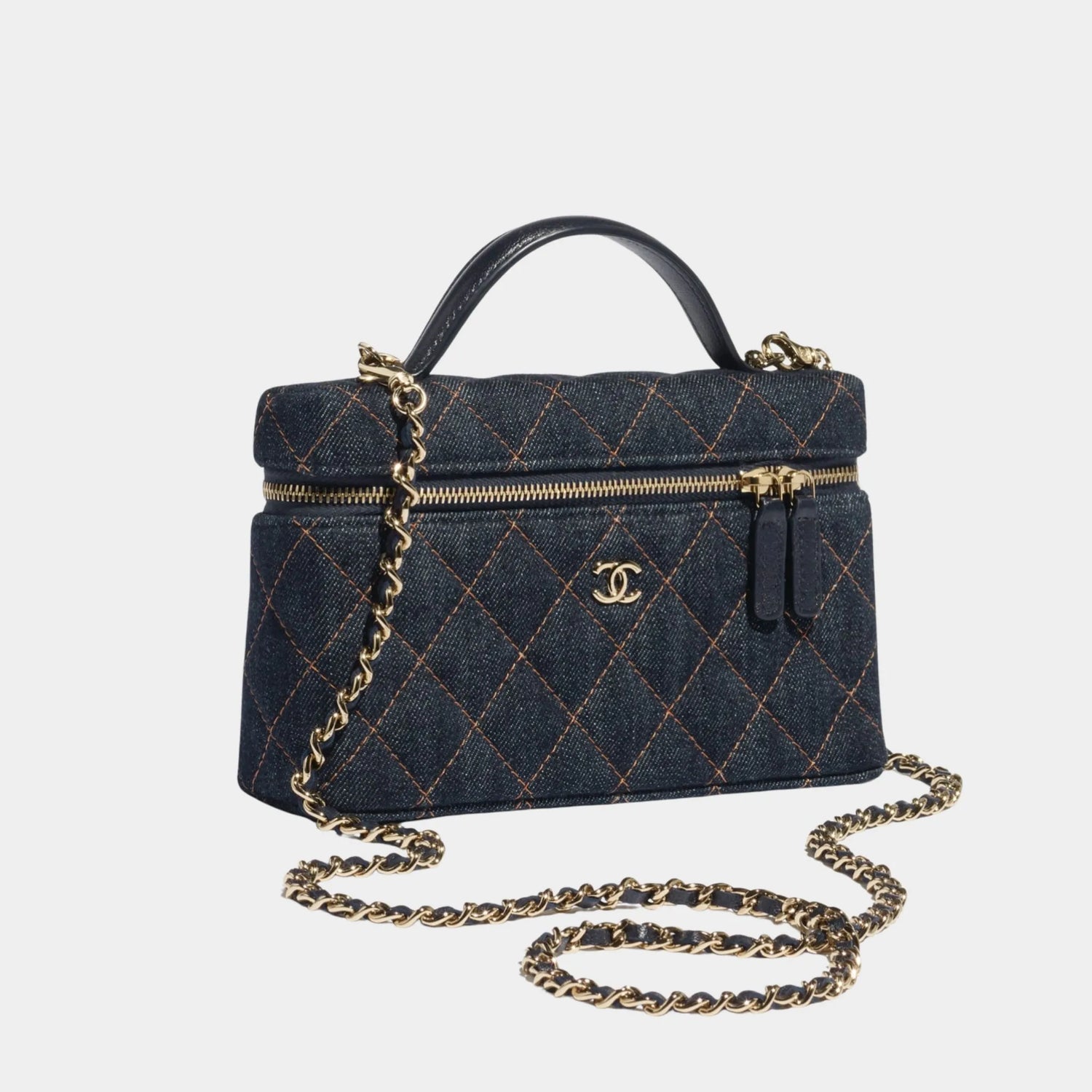 Classic Vanity With Chain Demin &amp; Gold Metal