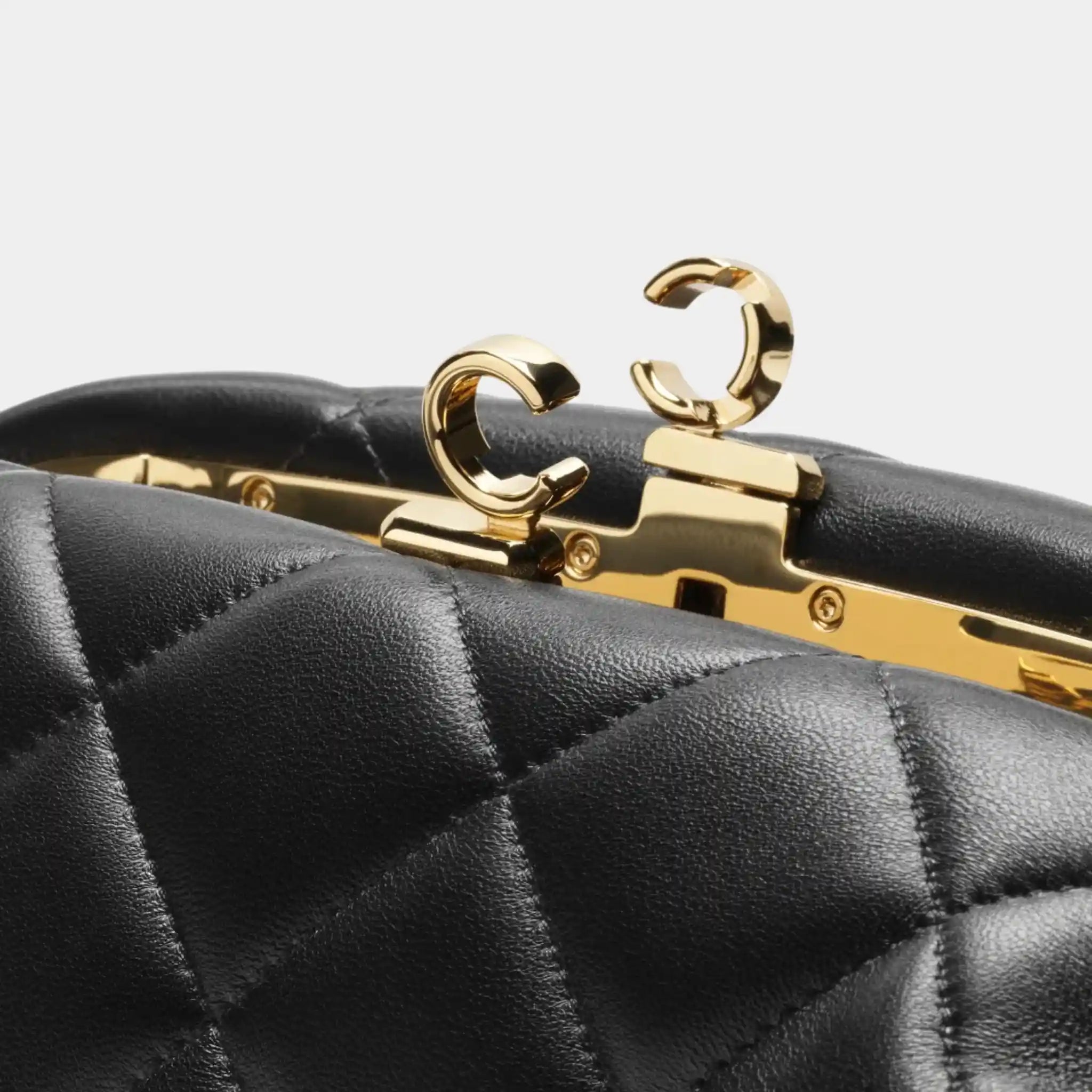 Chanel Clutch with Chain in Black Lambskin, Close