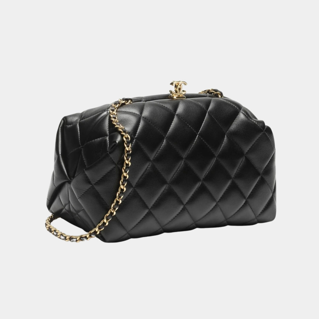 Chanel Clutch with Chain in Black Lambskin, Front