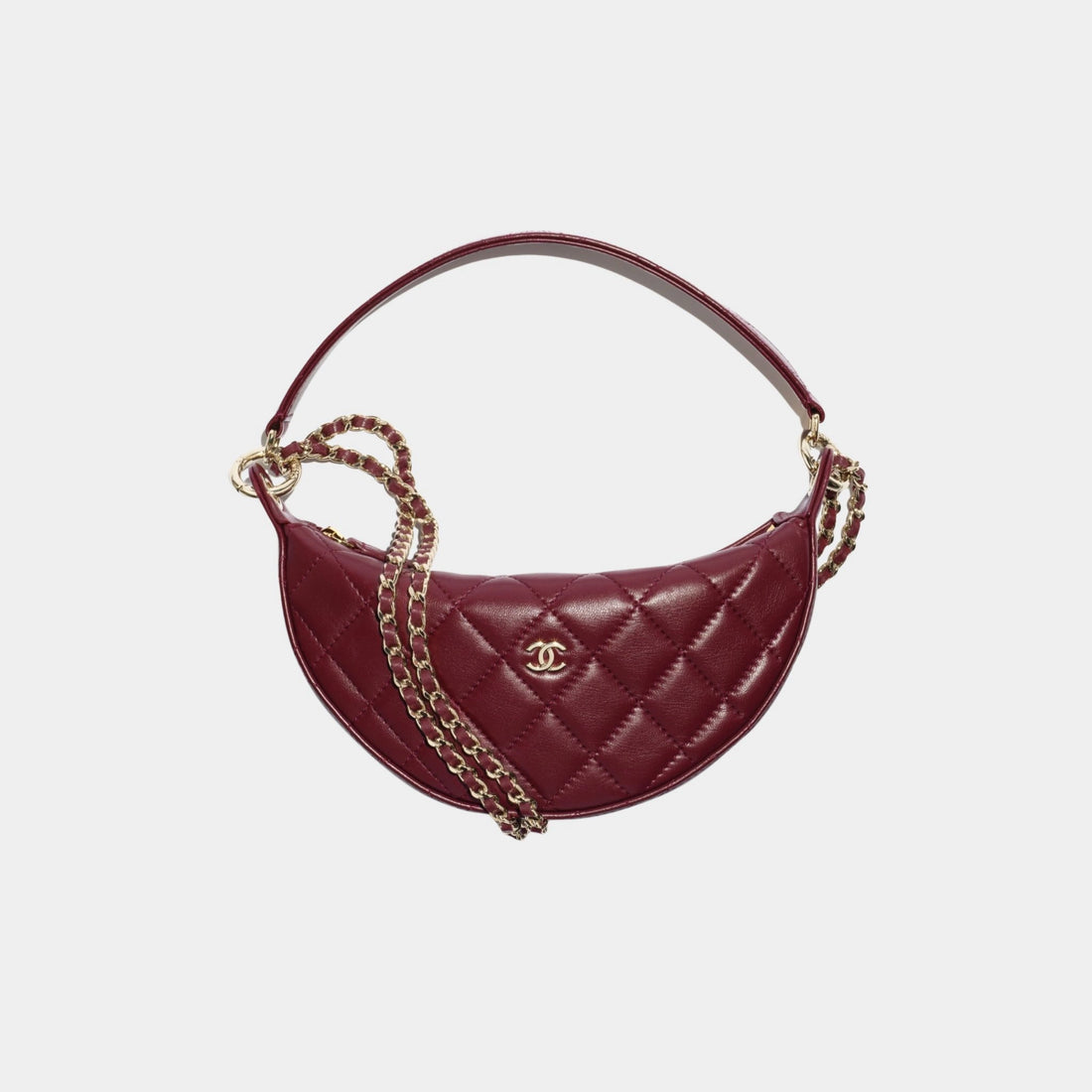 Chanel Clutch With Chain Lambskin Dark Burgundy