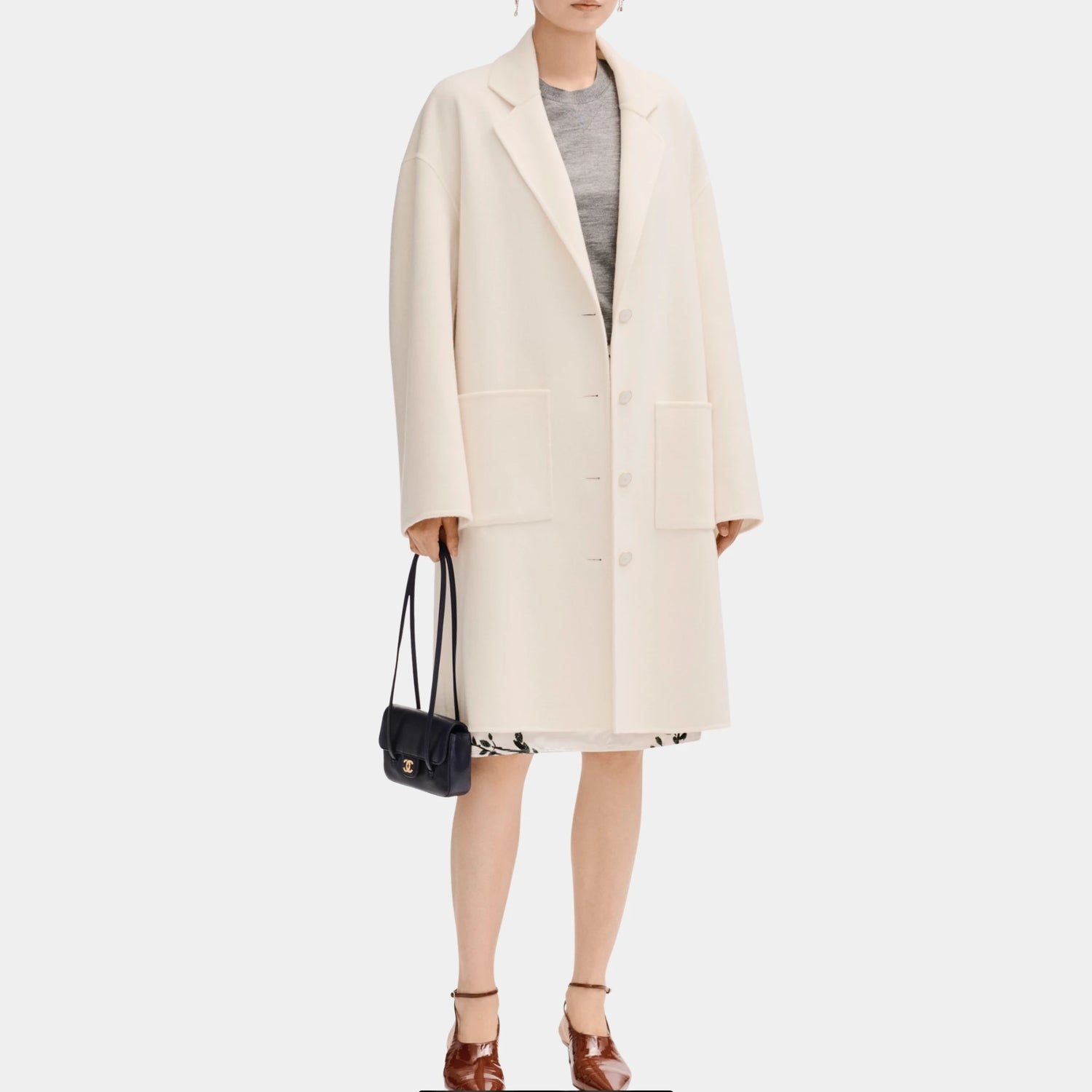 Chanel Coat in Cashmere Ivory, Front