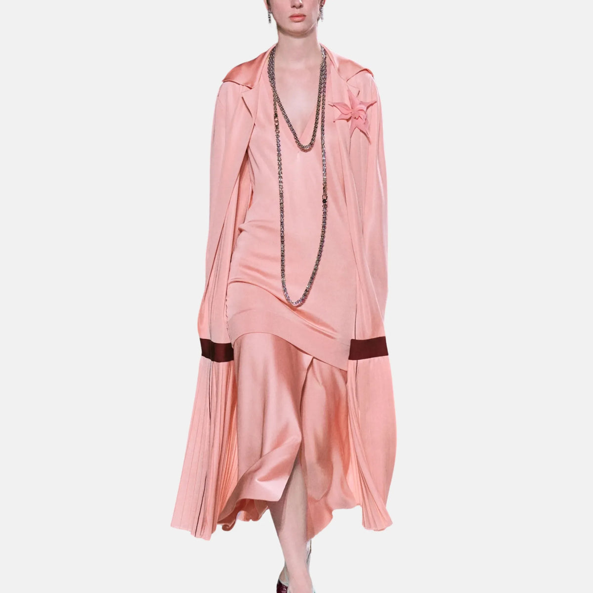 Coat in Silk Pink
