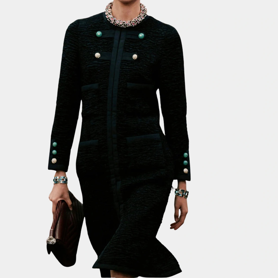 Chanel Coat Silk Black