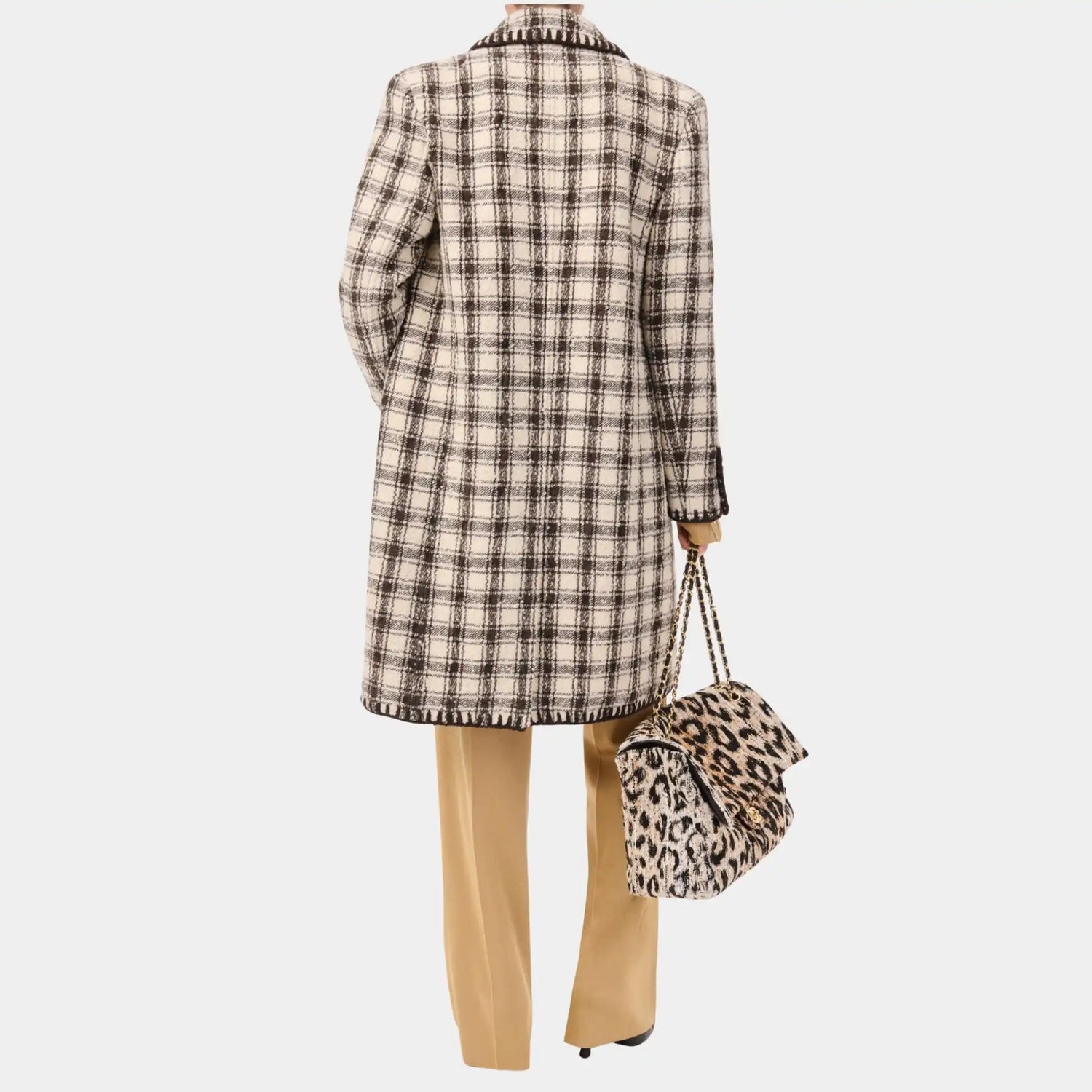 Chanel Coat Wool in Ivoire &amp; Umber, Back
