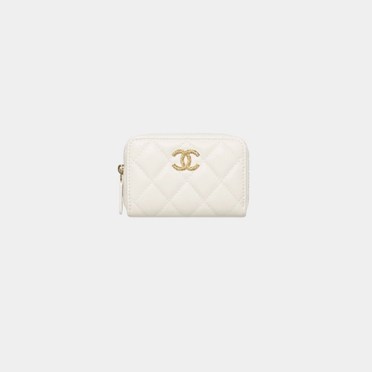 Chanel Coin Purse Shiny Grained Calfskin Strass &amp; Gold tone Metal