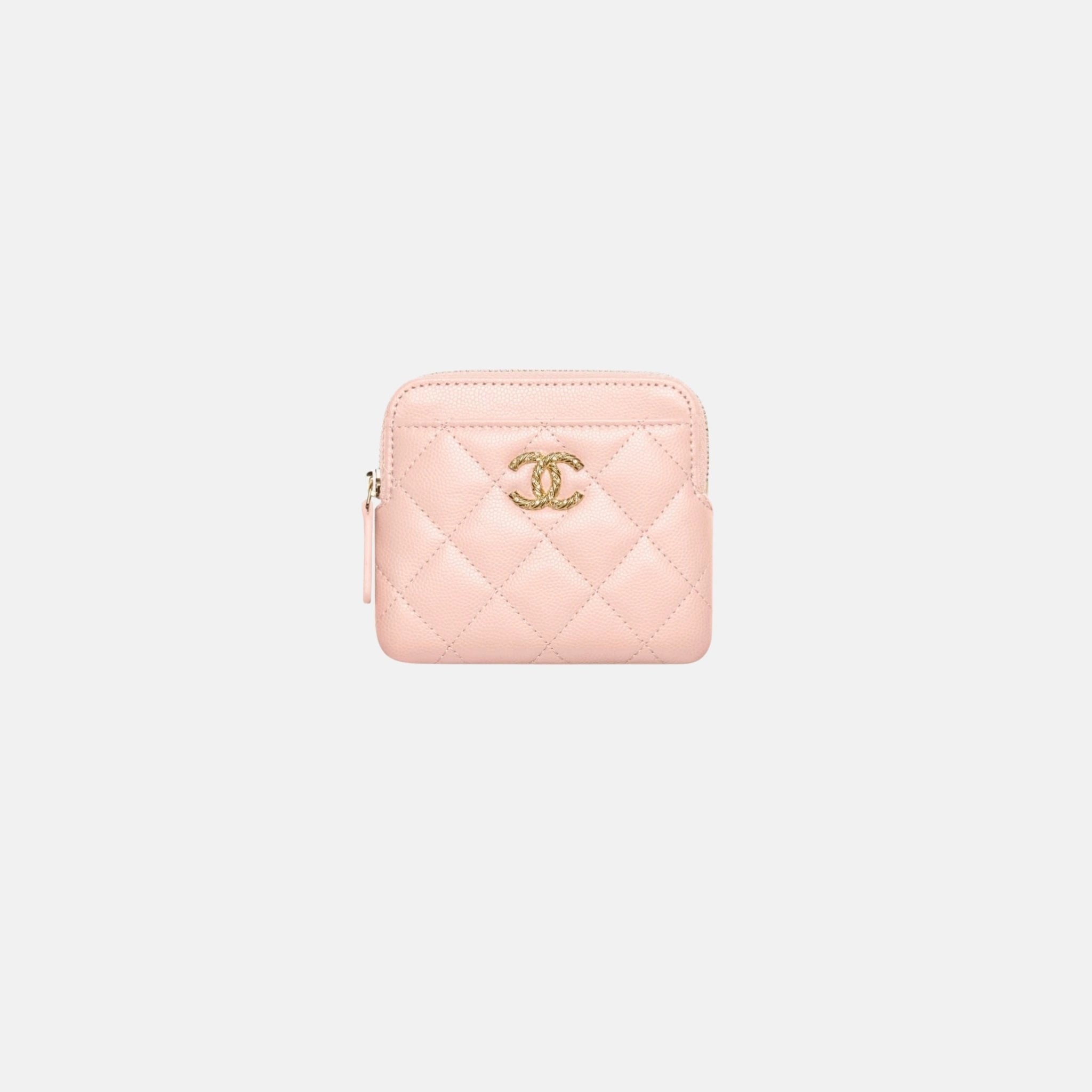 Chanel Coin Purse in Shiny Grained Calfskin Strass and Gold Tone Metal