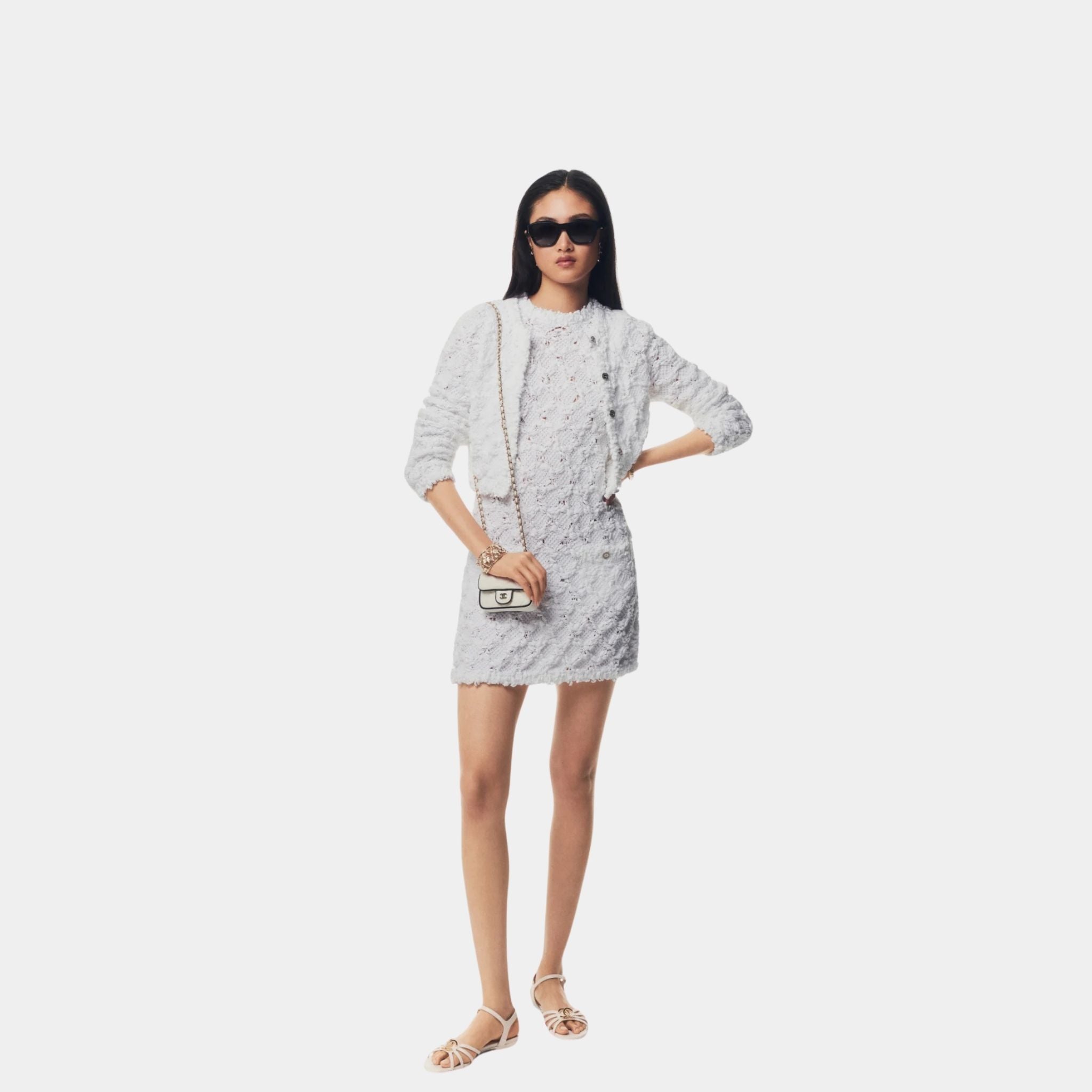 Chanel Dress Cotton White, Model View