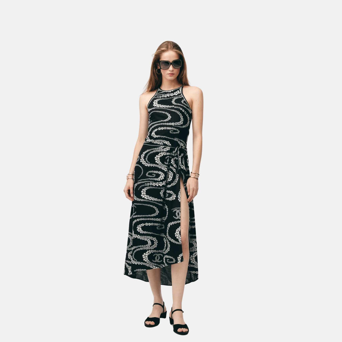 Chanel Dress In Printed Cotton Voile Coco Beach Collection, Front