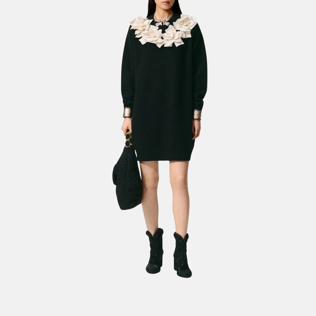 Chanel Dress Wool And Cashmere Black And White