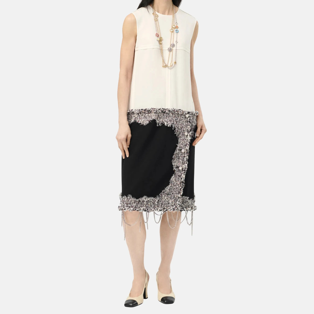 Chanel Dress Wool Crepe in Snow White