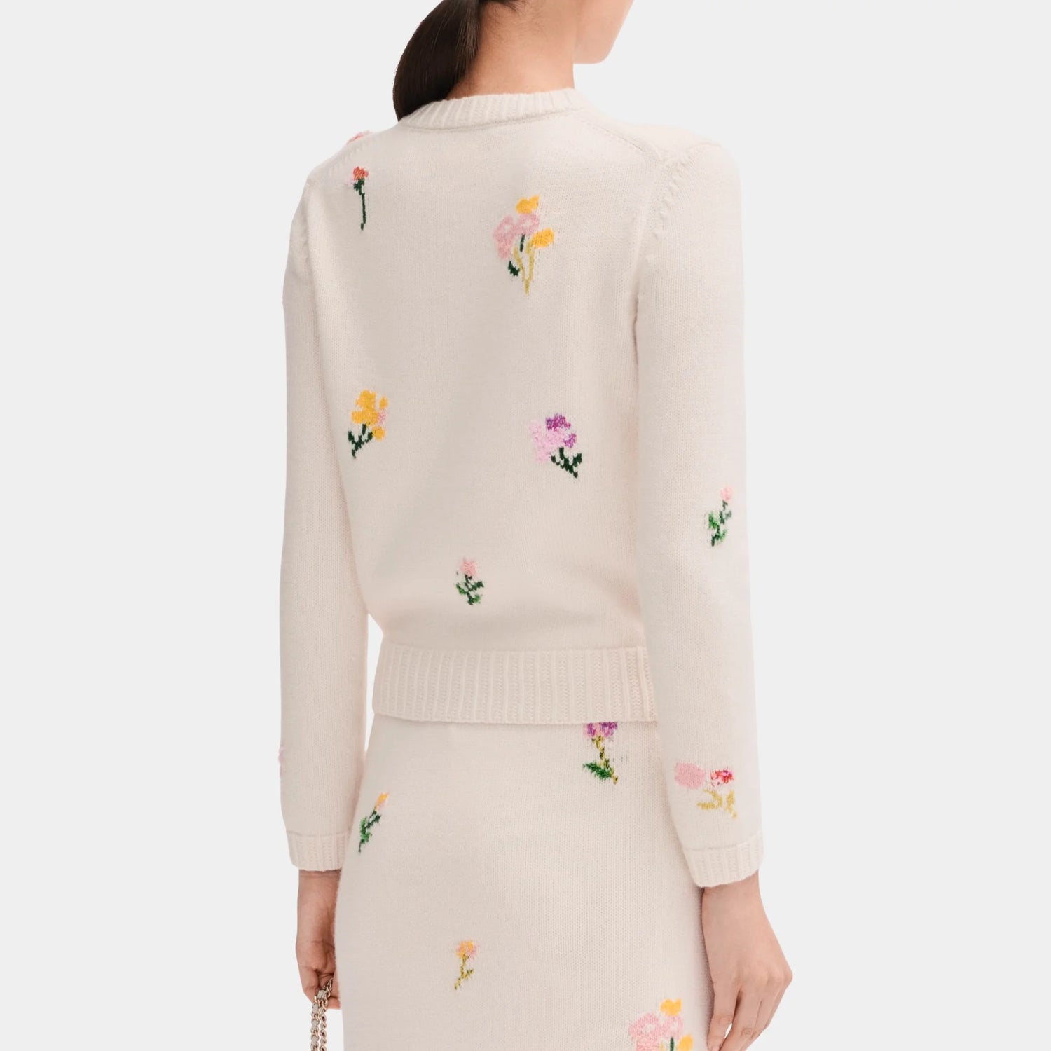 Chanel Ecru and Multicolor Cardigan in Cashmere and Cotton, Back