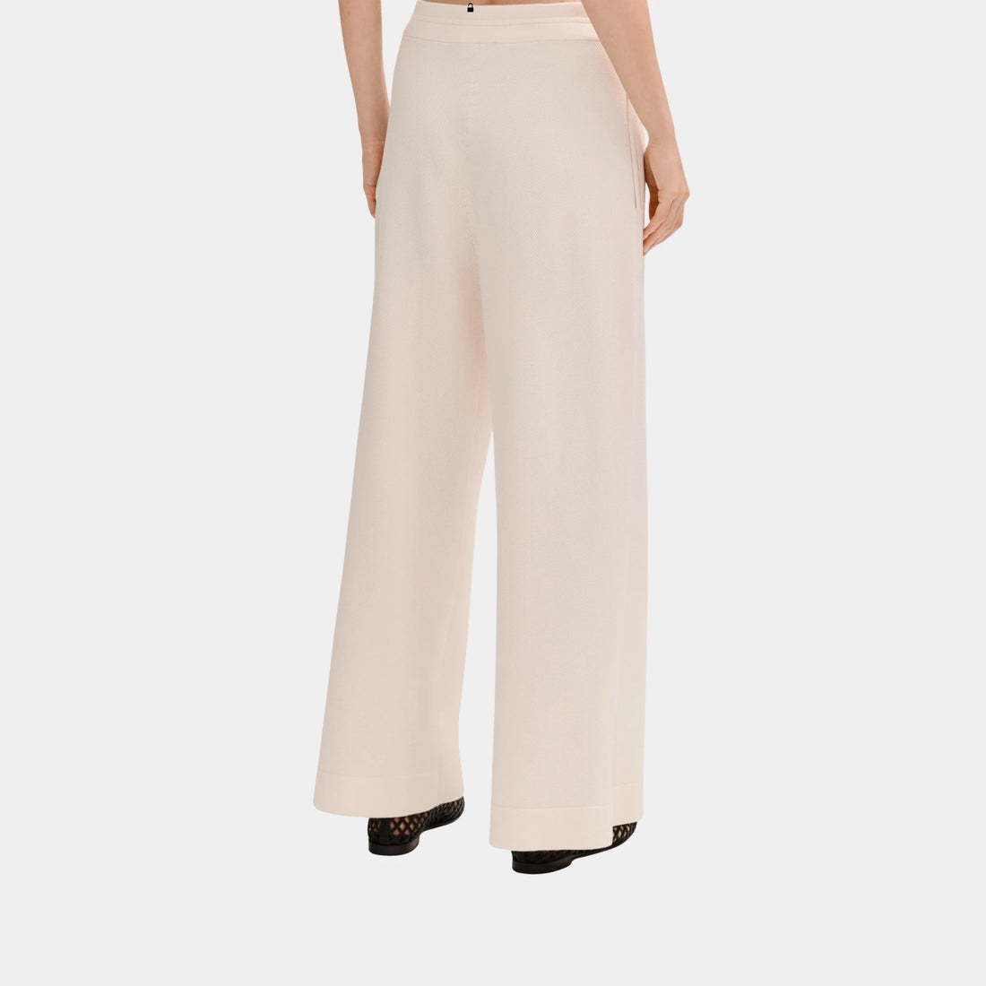 Chanel Ecru Trousers in Silk and Cotton, Back