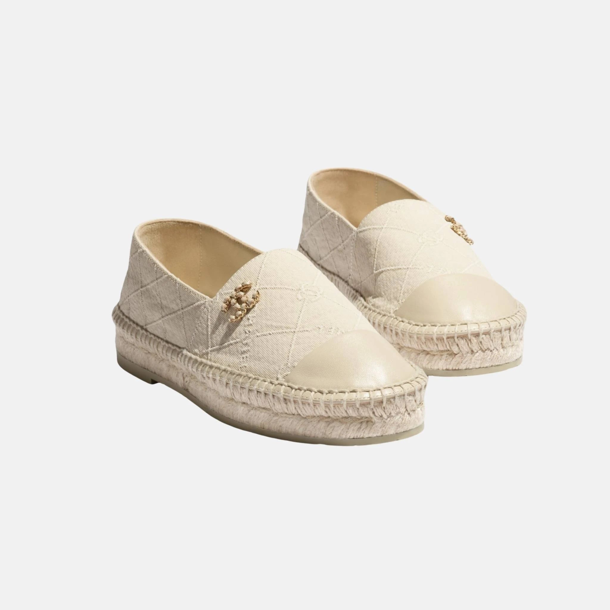 Chanel Espadrilles in Cotton and Lambskin, Front