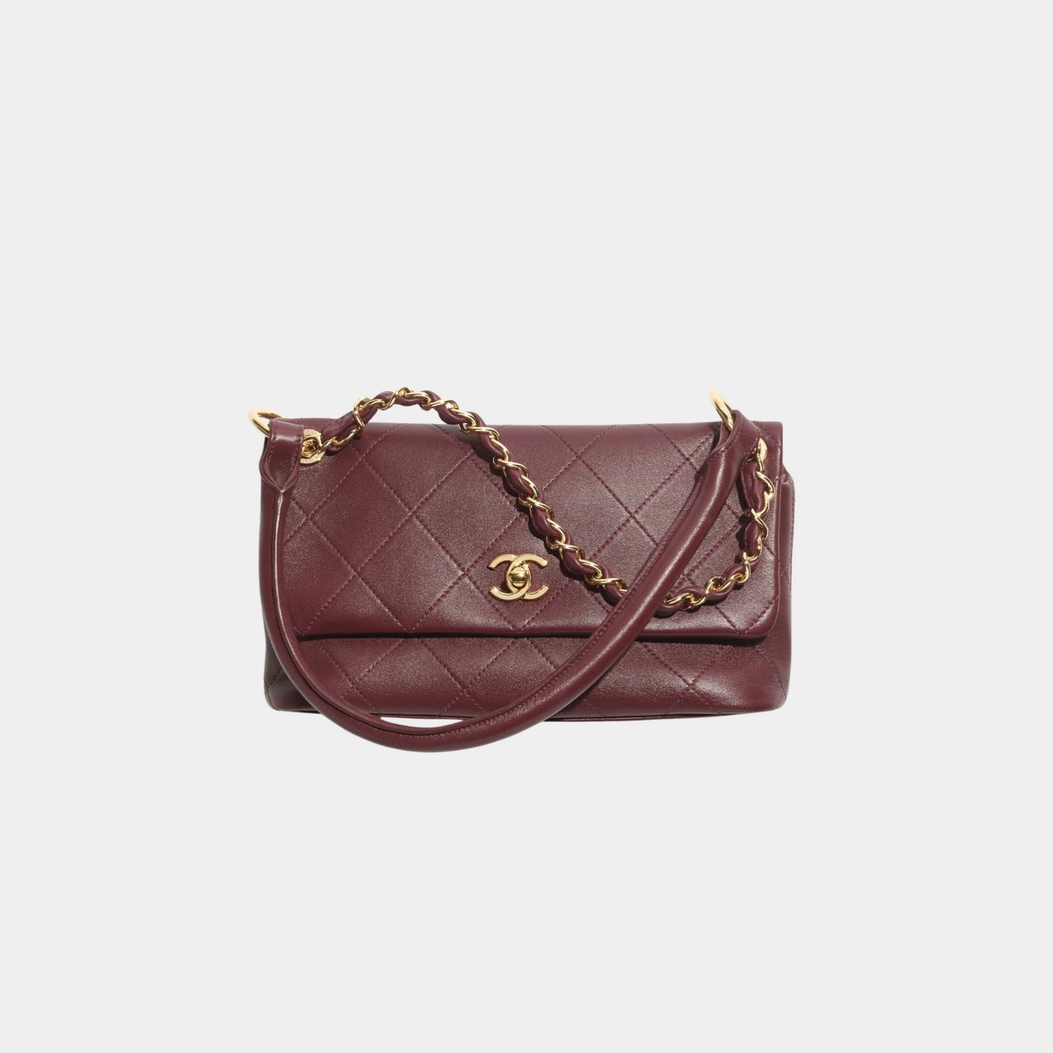 Chanel Flap Bag Lambskin Dark Burgundy