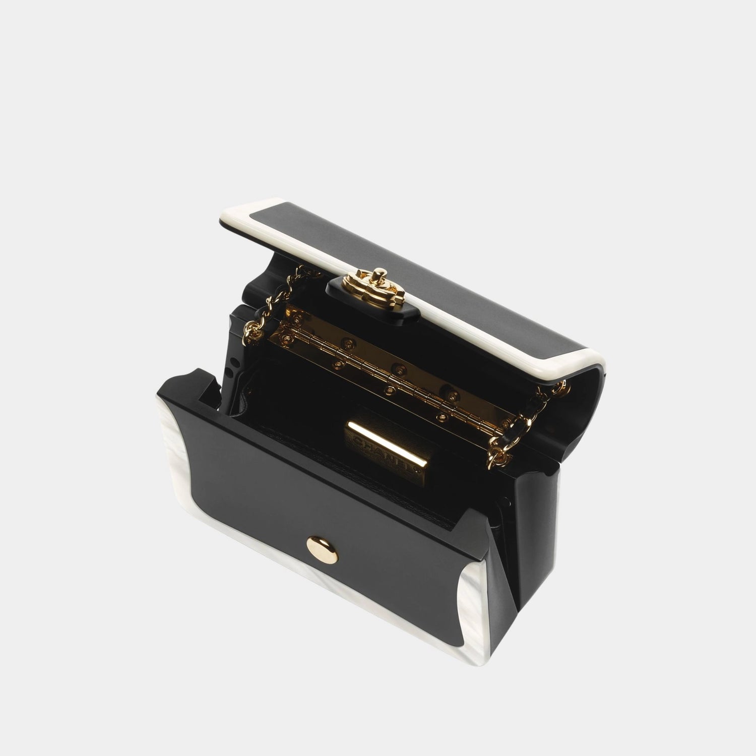 Chanel Flap Bag Minaudiere Plexi &amp; Gold-Tone Metal
