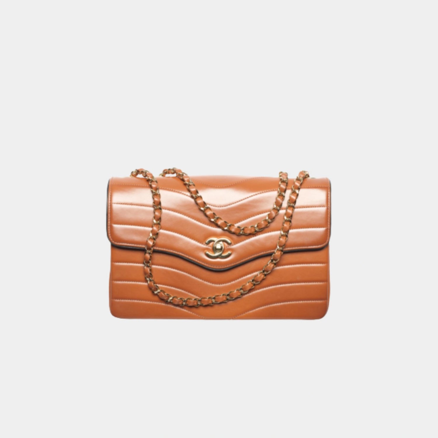 Flap Bag Patinated Lambskin &amp; Gold-Tone Metal