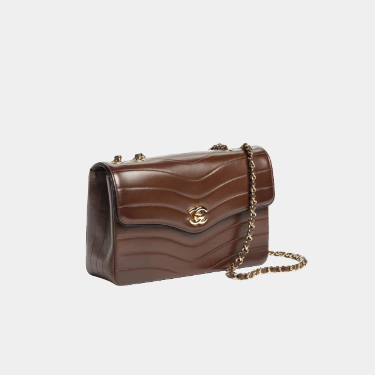 Flap Bag Patinated Lambskin &amp; Gold-Tone Metal