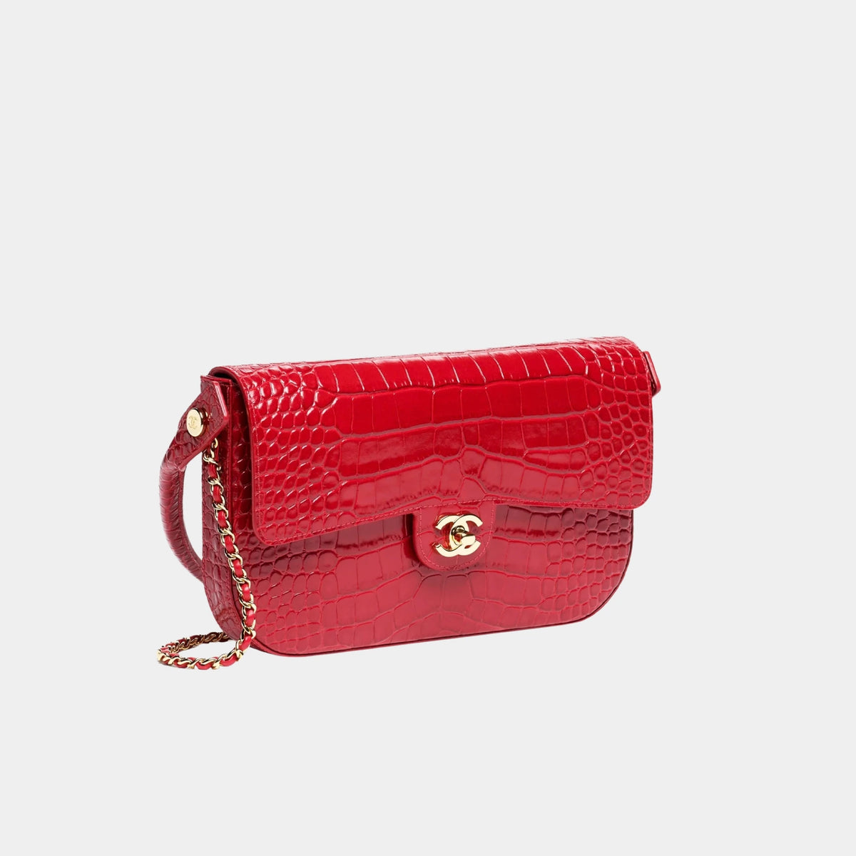Chanel Flap Bag With Handle Calfskin &amp; Gold-Tone metal