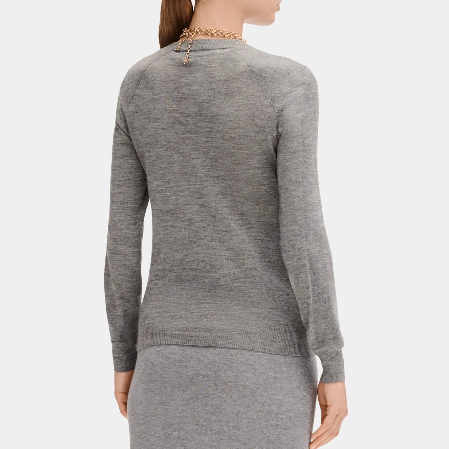 Chanel Grey Sweater in Cashmere and Silk, Back
