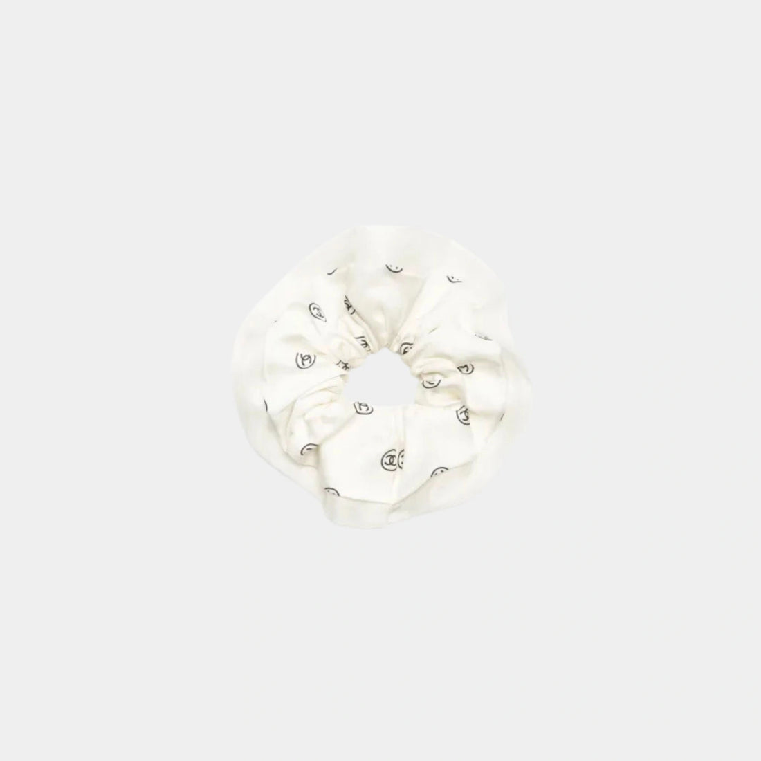 Chanel Hair accessory Silk twill Black & White, Front