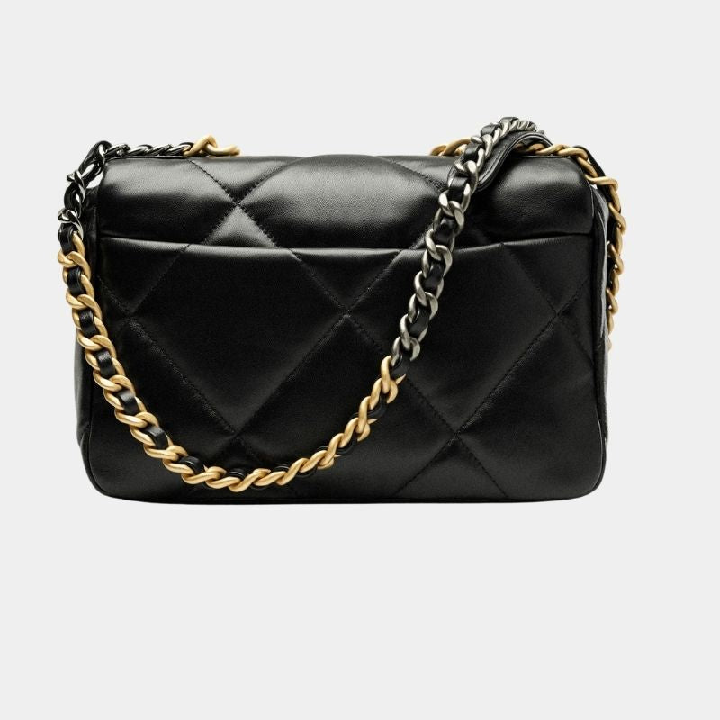 Chanel 19 Handbag Fall-Winter 2024/25 Pre-Collection, Black, Back View