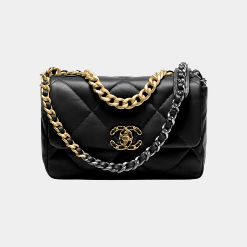 Chanel 19 Handbag Fall-Winter 2024/25 Pre-Collection, Black, Front View